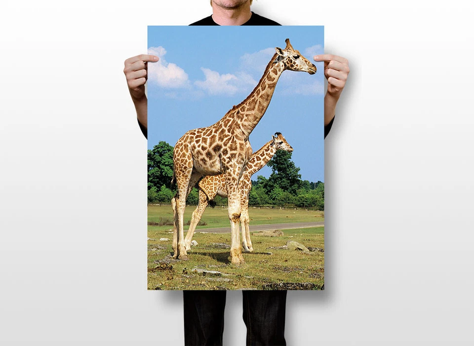 African Giraffes Lover Landscape Animals Painting Wall Art Home - POSTER 20x30 - Image 3 of 3