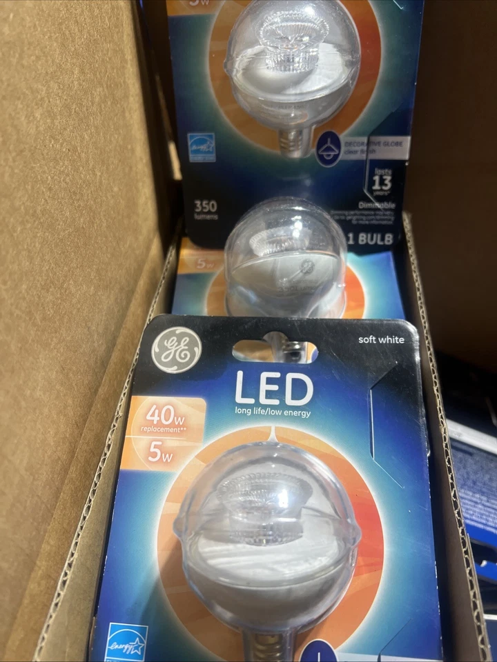 LED GE Decorative Globe Bulb Base Standard Clear Soft 40 Watts Soft White 3 Pack - Image 3 of 3