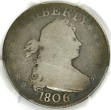 🥶❤️🤍💙🇺🇸PCGS G04 1806 DRAPPED BUST QUARTER