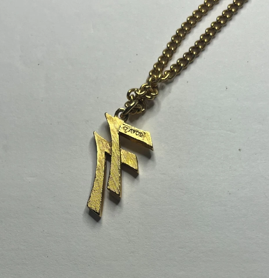 Vintage Double 7 Necklace Avon GoldTone Charm Rope Chain - Image 3 of 3