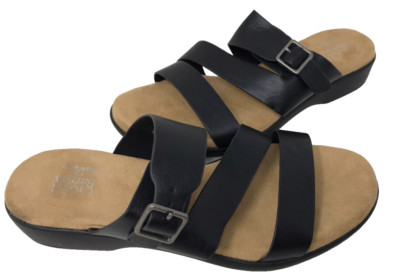 Croft & Barrow Women's Laylah Comfort Slip On Sandals Black Size:10 196EF