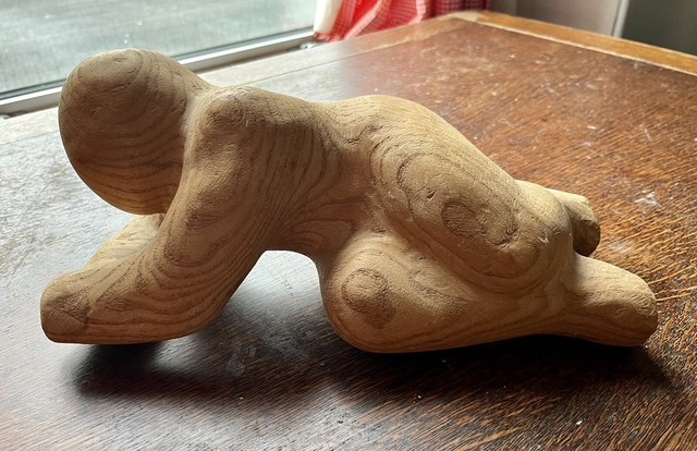 Mid Century Modern Vintage Hand Carved Wooden Folk Art Figural Sculpture Retro Mid Century Modern Vintage Hand Carved Wooden Folk Art Figural Sculpture Retro