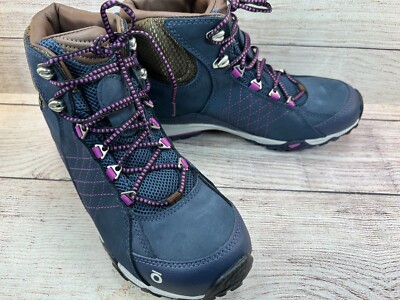 Oboz Sapphire Mid B-Dry Hiking Boot Womens Size Huckleberry Leather  WORN 1X - Main Image