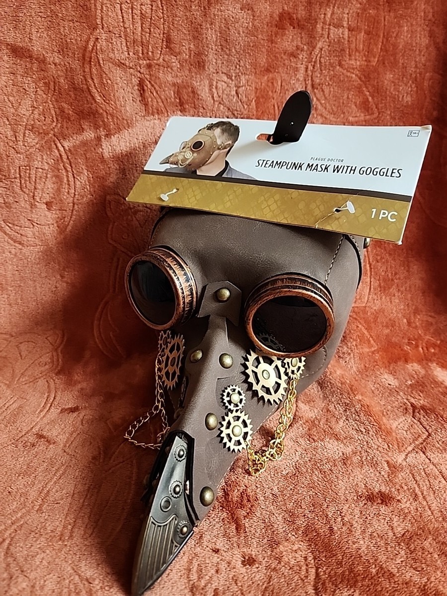 Faux Leather plague Doctor Steampunk Mask With Goggles. NEW | eBay