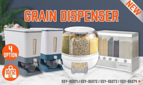 HORUSDY Rice Cereal Dispenser 10/12KG Grain Container Auto Dry Food Storage Box - Picture 2 of 16
