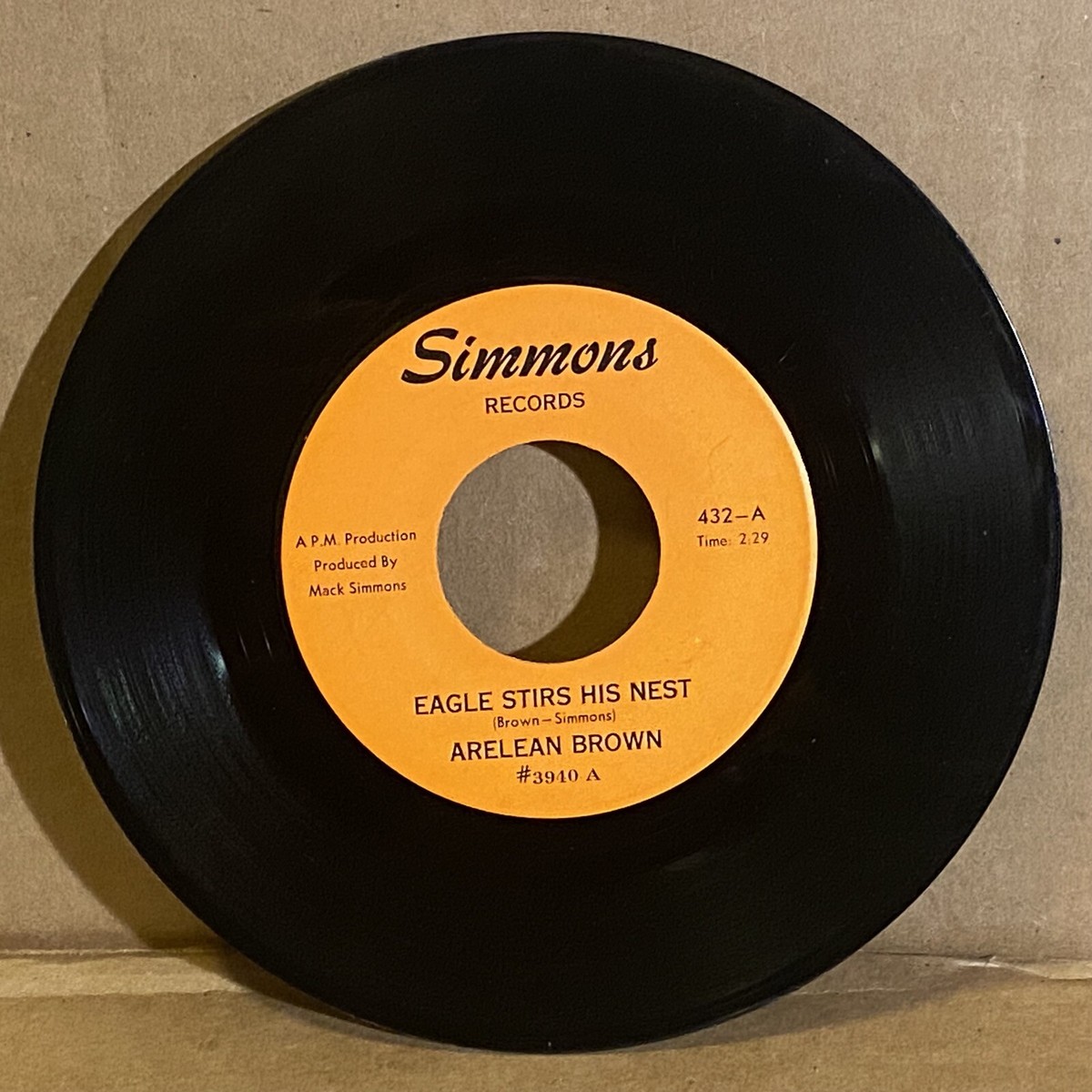 HEAR! RARE FUNK BLUES 45 Arelean Brown Eagle Stirs VG+ SIMMONS +