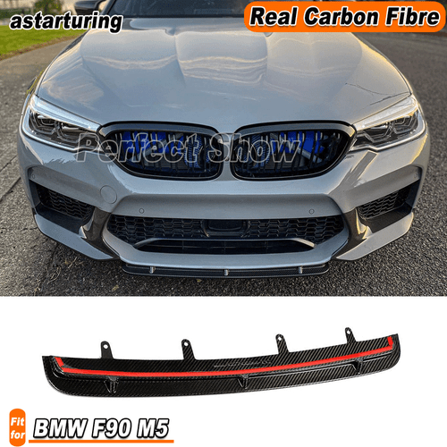 Fit for BMW F90 M5 Sedan 2018-20 Real Carbon Fiber Front Bumper Lip Chin Spoiler - Bild 1 von 13