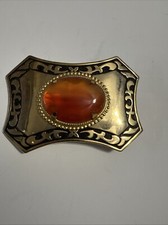 Vintage Gold Tone Oval 1960s Awesome Condition Belt Buckle So Groovy