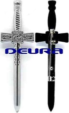 Celtic Sword Board Kilt Pin SILVER Superb Quality LARGE 4.5" Highland Kilt Pin