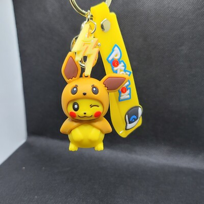 Pokemon Mash-Up 3D Figure Keychains with Carrying Strap-  Pikachu × Eevee