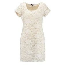 New Tiana B. Women's Short Sleeve Lace Sheath Dress Nude Size M