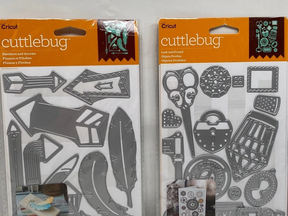 Cricut Cuttlebug Feathers Arrows Lost and Found Stars Hearts Dies ALL NEW - Image 2 of 4