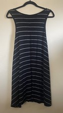 Paraphrase Striped Sleeveless Dress Women's Size XS Black Gray Knit Dress
