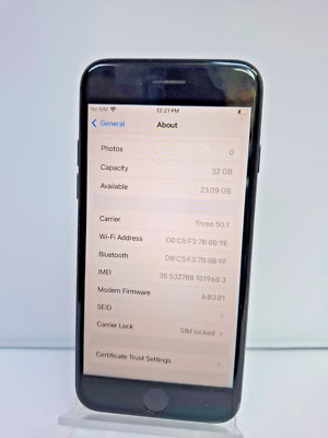 Apple iPhone 7 - 32GB - Schwarz - gesperrt für O2/3 Irland