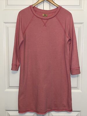 True Craft Sweatshirt Dress Women s Size Medium Heathered Pink M French Terry