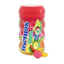 Mentos Gum Sugar-Free Tropical Red Fruit Lime Chewing Gum, 50 Regular Size Piece