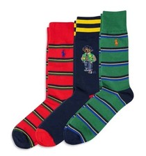Polo Ralph Lauren American Heritage Bear Slack Socks  3 Pairs           RARE Men's