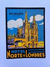 Vintage HOTEL LONDRES Decal Burgos, Espana 4x3