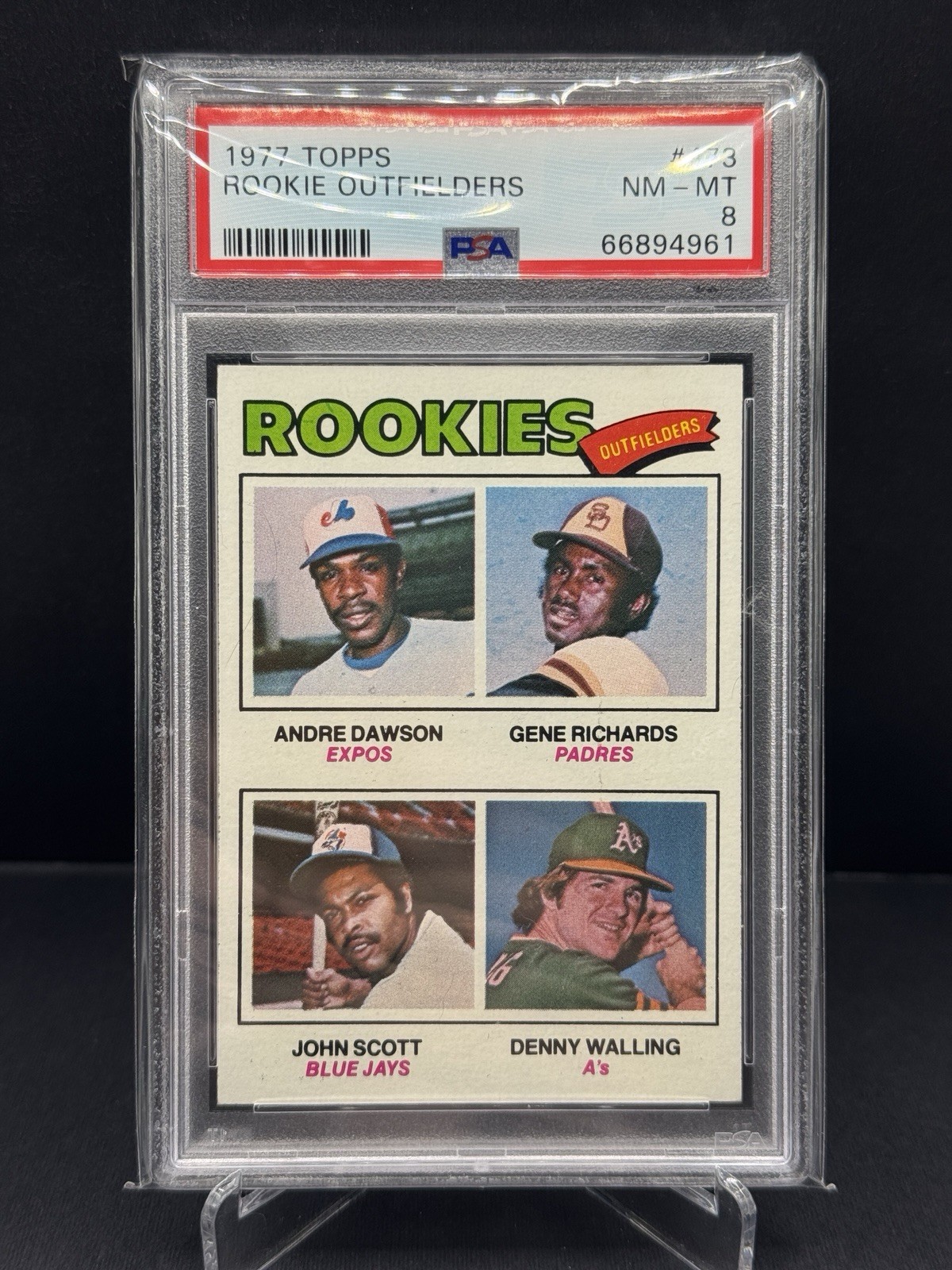 1977 Topps Andre Dawson RC Outfielders #473 PSA 8