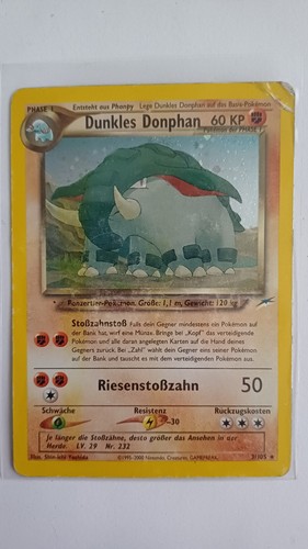 Dunkles Donphan 3/105 Holo Deutsch Pokemon Karte