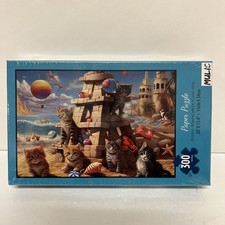 300 Piece Puzzle Kittens Cats Sandcastle Beach Scene NEW Sealed 20  X 13.4  