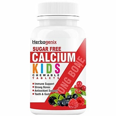 Calcium Vitamin D3 Kids Chewable Tablets 60 Count Fruit Punch Flavor
