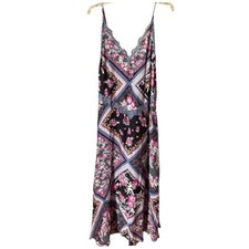 Free People Intimately Fairy Lace V-neck Maxi Slip Dress Graphite Combo Cottage