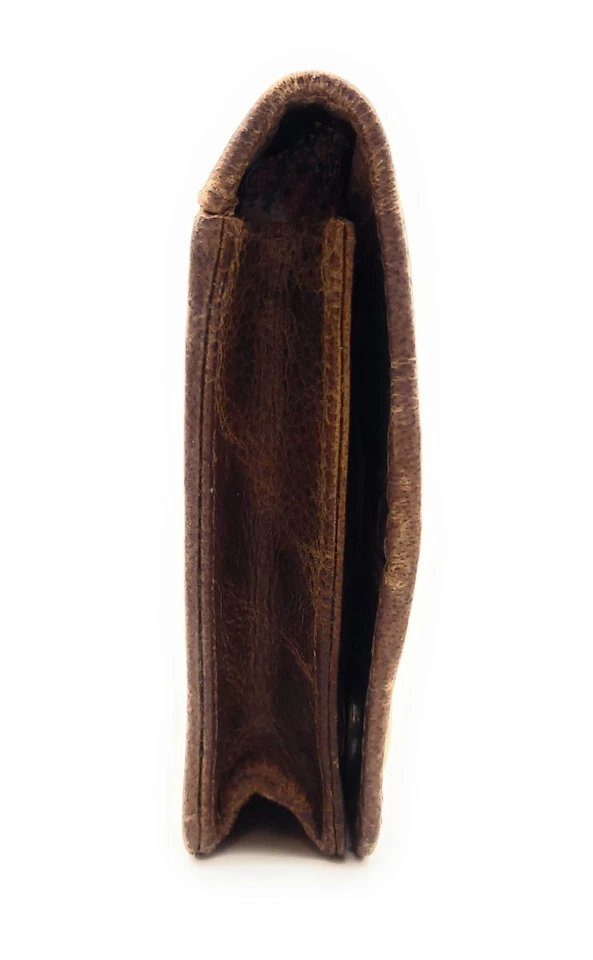 echt Leder Tabakbeutel Tabaktasche Tabak Etui Beutel mit Blättchen Fach braun - Bild 2 von 4