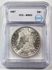 1887-P $1 Morgan Dollar ICG MS63 90% Silver Philadelphia US Coin