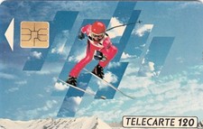 Télécarte 120 unités - ski slalom 04/91