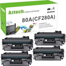 Aztech Compatible Toner Cartridge Replacement for HP 80A CF280A 80X CF280X