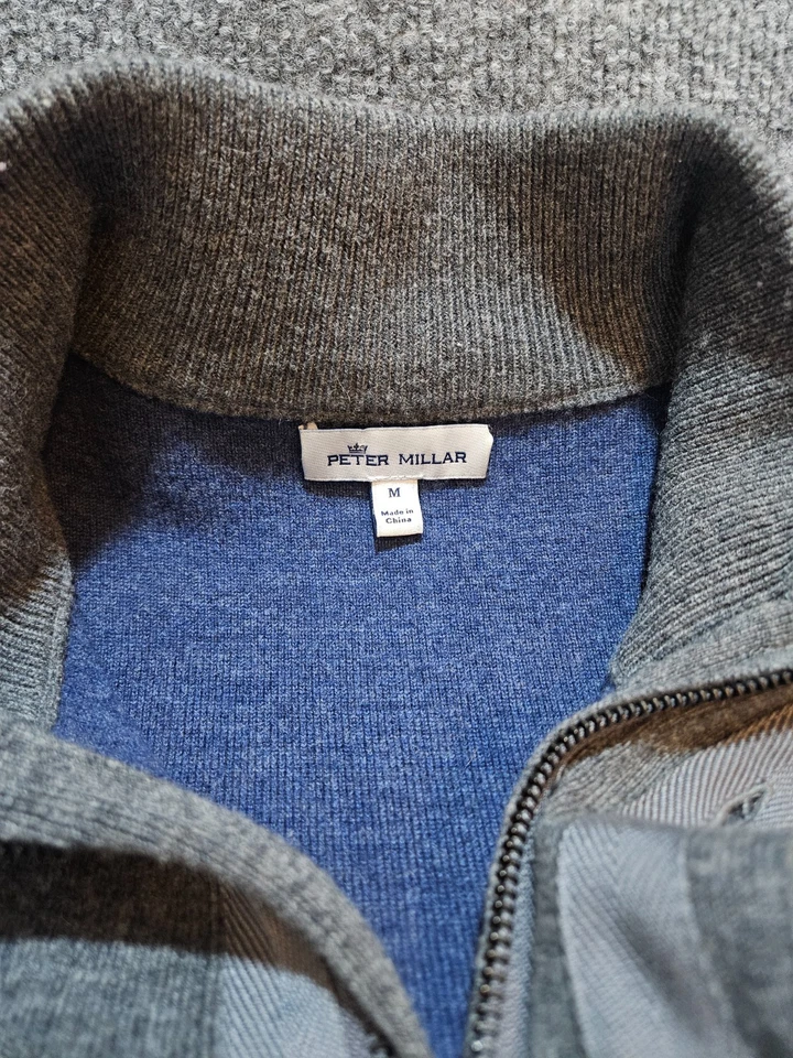 Abrigo Peter Millar Crown Lana Merino Para Hombre Mediano Exterior Invierno Suéter Gris Foto 2 de 4