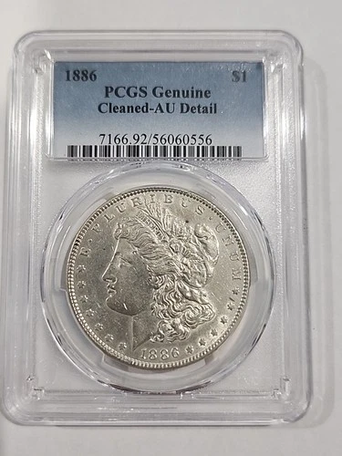 1886 Silver Morgan Dollar Coin PCGS Au Detail