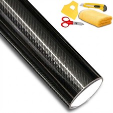 5d Premium High Gloss Black Carbon Fiber Vinyl Wrap Bubble Free Air Release 6d