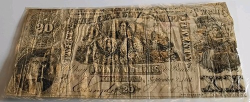 ~T-20 1861 $20 DOLLARS CSA CONFEDERATE STATES OF AMERICA