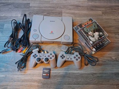 PlayStation 1 PS1 Console Bundle Tested W/ 7 Games + Mem Card Working Well
