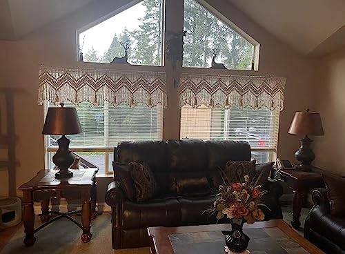 Boho Valance Macrame Curtains for Windows Macrame Valance for Bedroom - Picture 4 of 8