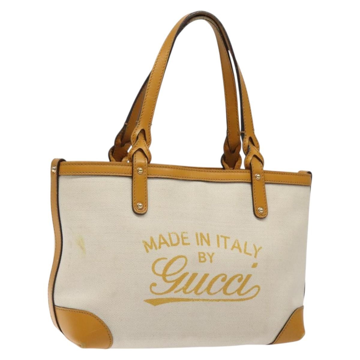 バッグ GUCCI mini tote GUCCI Craft Tote Bag Canvas White Gold 269878 Auth am8487 | eBay