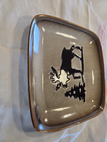  Collector Home Studio Woodland Collection 15" Large Moose's Glazed Plate, MINT - Photo 5 sur 16