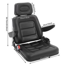 Tractor Seat Adjustable Tractor Seat w/Backrest & Armrest Universal 100kg/220 lb
