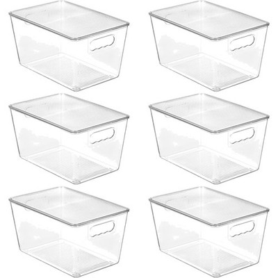 Vtopmart 6 Stück Stapelbare Kunststoffboxen   Transparente Aufbewahrungslösungen