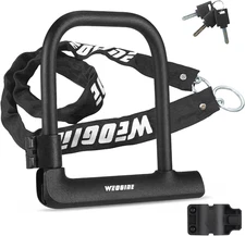 Bike U Lock with 4Ft Security Chain 14Mm Shackle, Bike Lock with 3 Keys and Moun