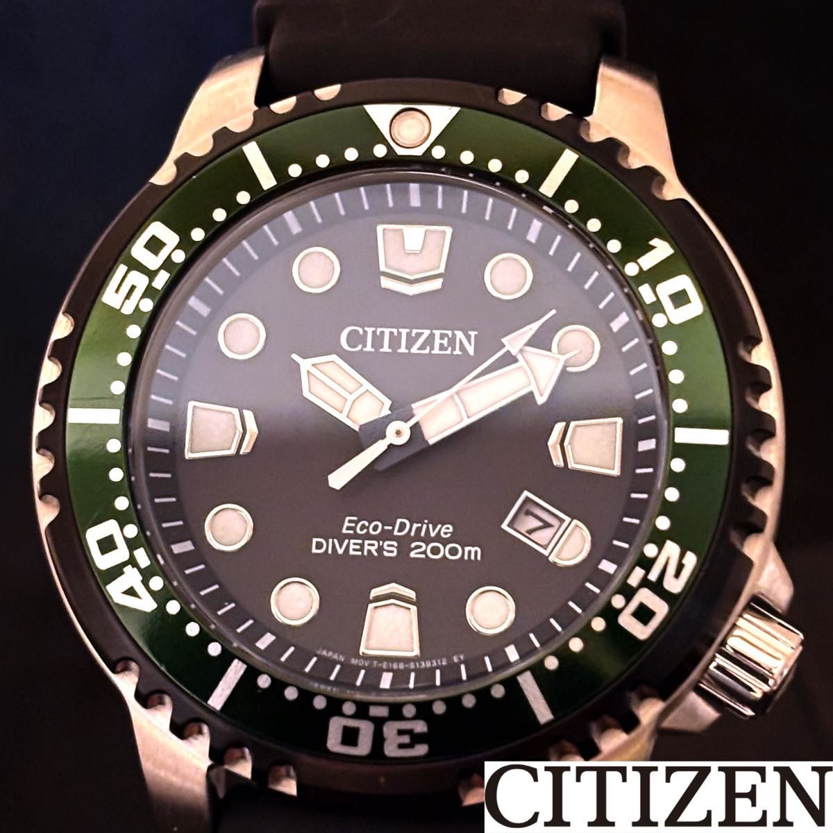 時計 CITIZEN e168-s081483 DIVERS ECO-DRIVE Citizen Eco-Drive E168-S126690 Date Divers 200M Blk Green