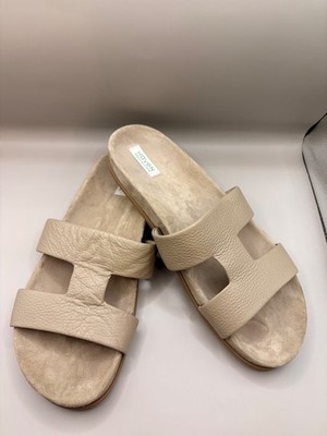 Talbots Haven Well Within Leather Cutout Slides in Fawn Size 8