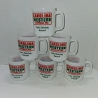 Vintage Milk Glass Mugs Carolina Western Express Inc  Set of 6 Advertising
