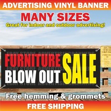FURNITURE BLOW OUT SALE Advertising Banner Vinyl Mesh Sign Sofa Mattress Bed Bat