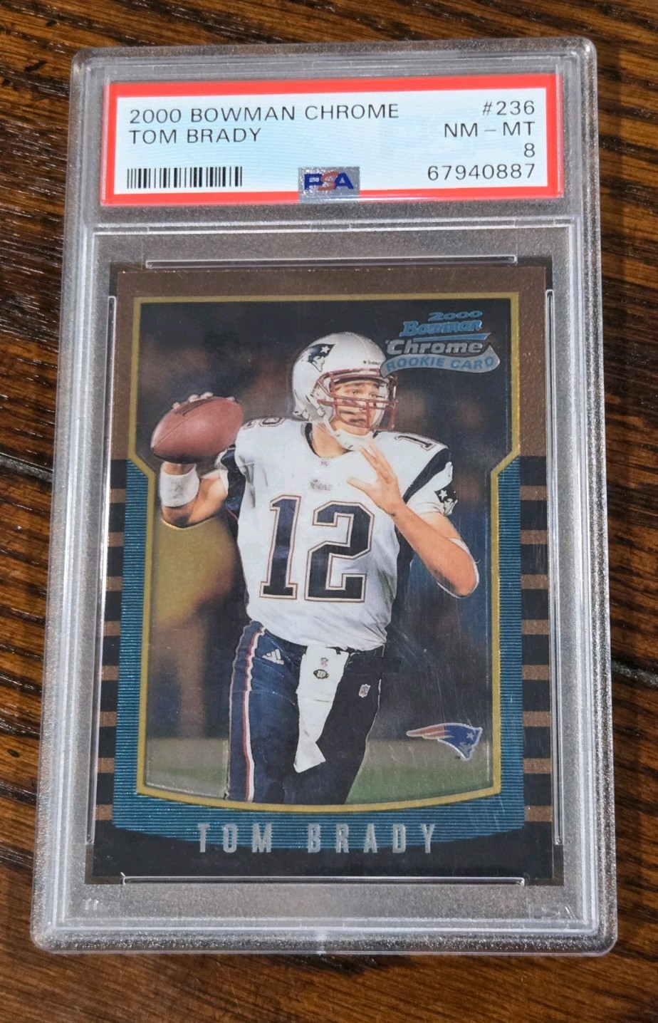 2000 Tom Brady Bowman Chrome Rookie PSA 8 #236 New England Patriots NM-MT HOFer