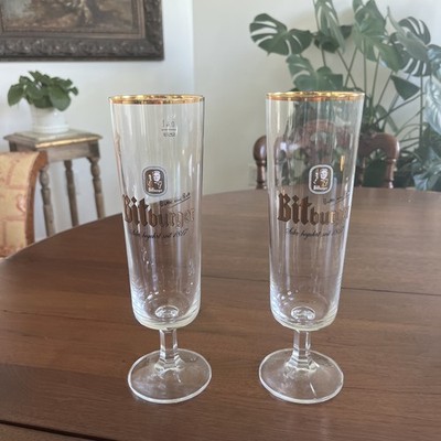 Set Of Two Bitburger 9.5 Inch Beer Glasses