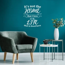It's Not The Home It's The Life That is Lived Here - White 26.5" x 22" Wall  Dec