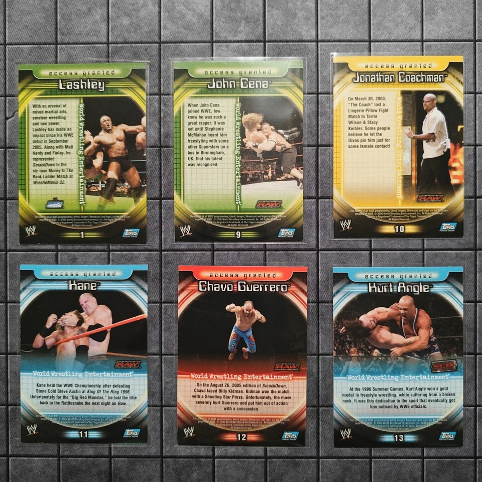 Лот из 26 карт 2006 Topps WWE Insider ограниченный доступ (без дубликатов) - ОТЛИЧНОЕ СОСТОЯНИЕ - Изображение 3 из 4
